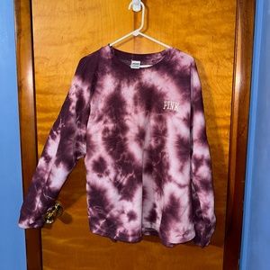 PINK Maroon Tie Dye Sweatshirt